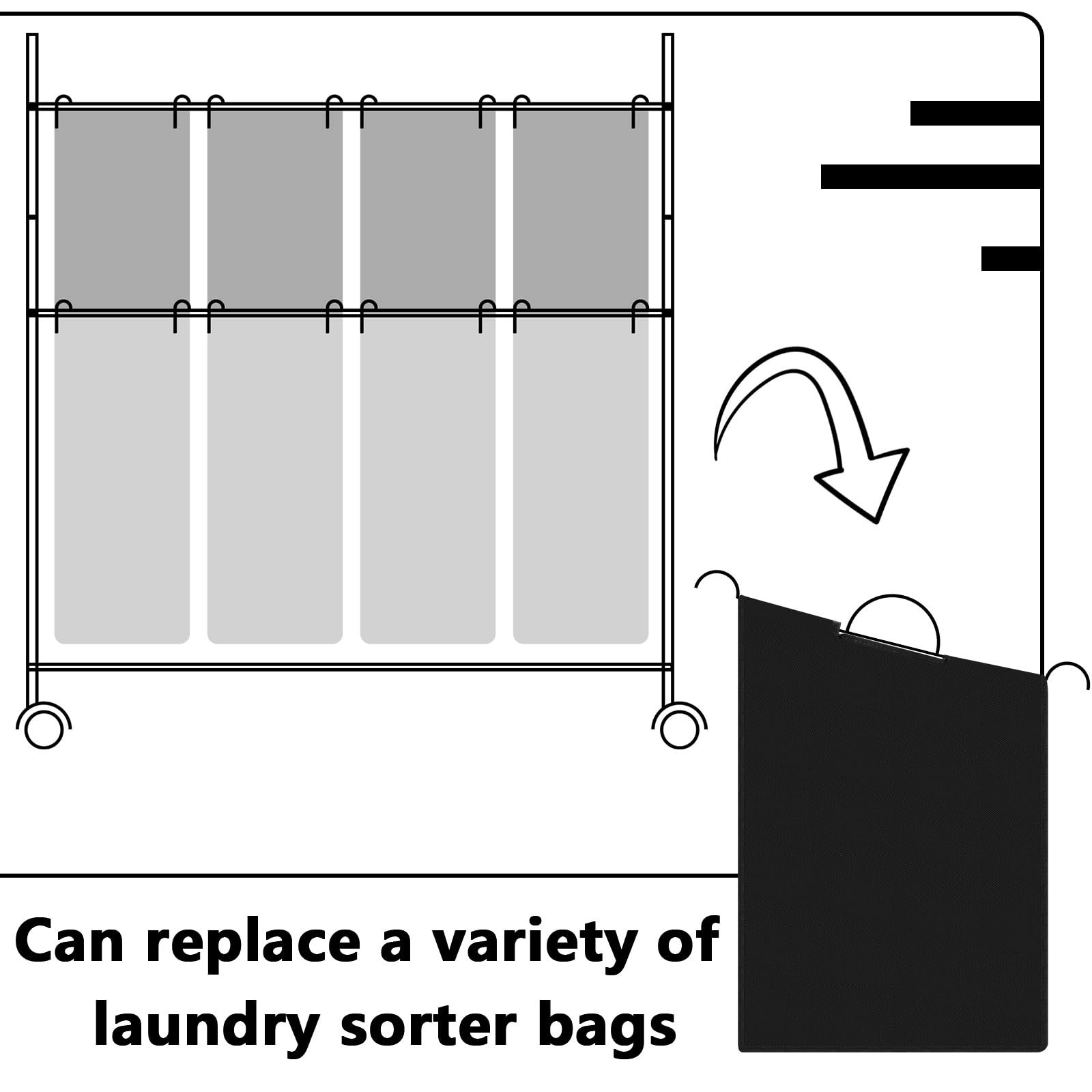 Windyun 3 Pcs 14.76 x 8.66 x 23.23/ 19.29 inches (L x W x H), Black