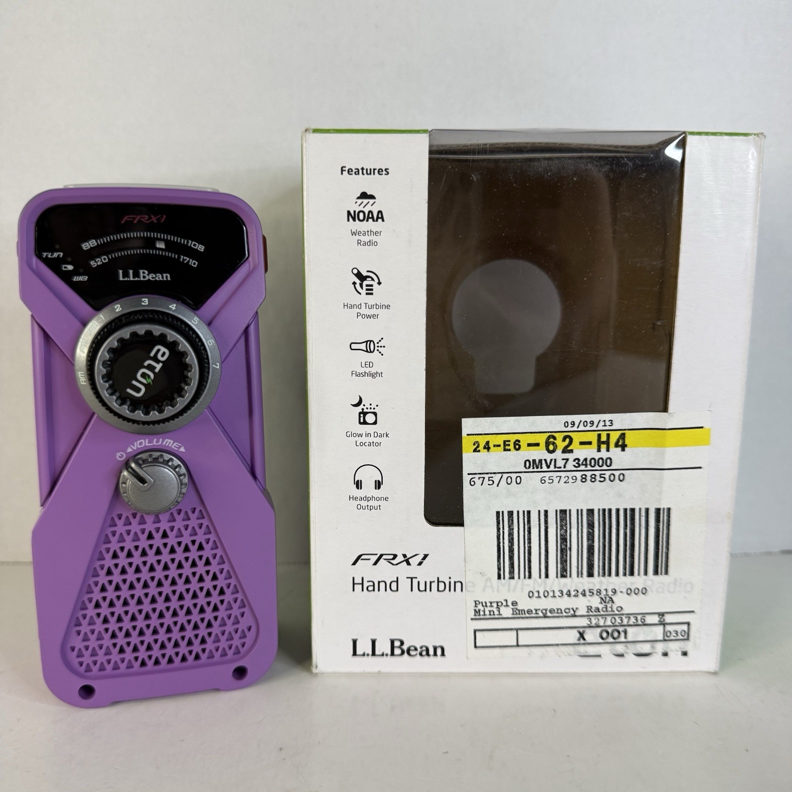 LL Bean/ Eton/FRX1 Mini Emergency Radio/NOAA Weather Alert Purple