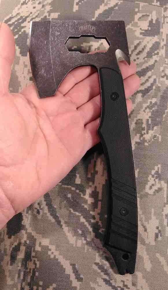 Shovel Pick Trenching Tool + Tactical Knife + Survival Hatchet PryBar Multi