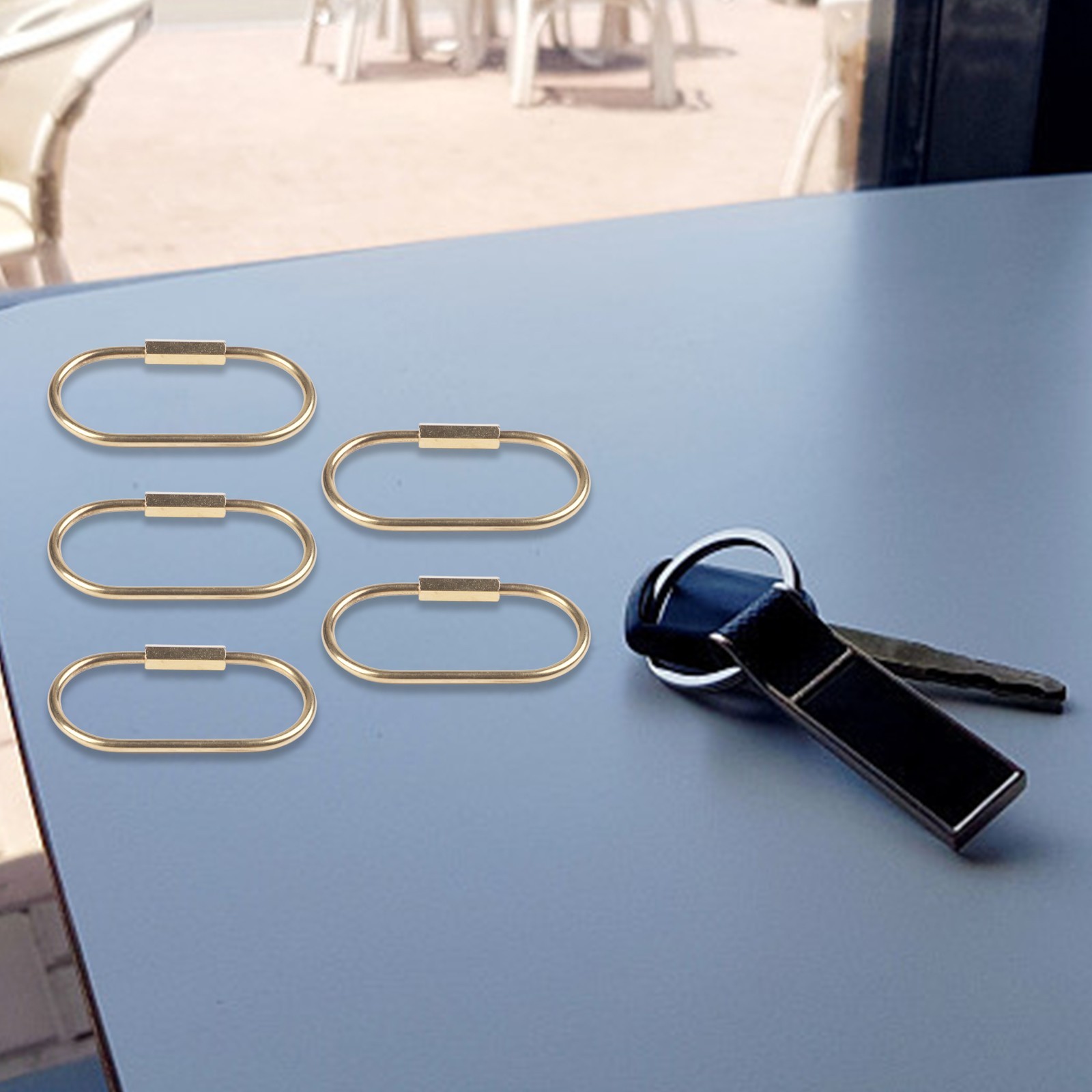 5pcs Brass Keychain Holder Clips for Car Keys and Handbags Outdoor Tool