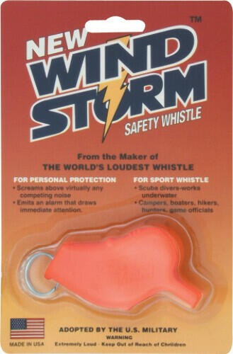 All Weather Safety Whistle Wind Storm Safety Whistle Orange casing. 2 5/8″ overa