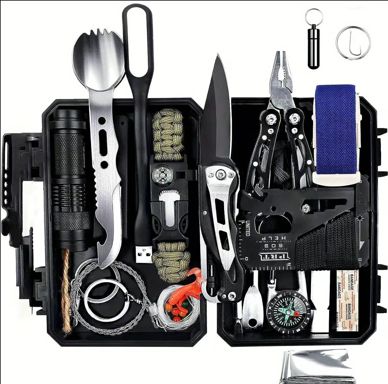 ANTARCTICA Emergency Survival Gear Kits 60 in 1, Outdoor Survival Tool with E…