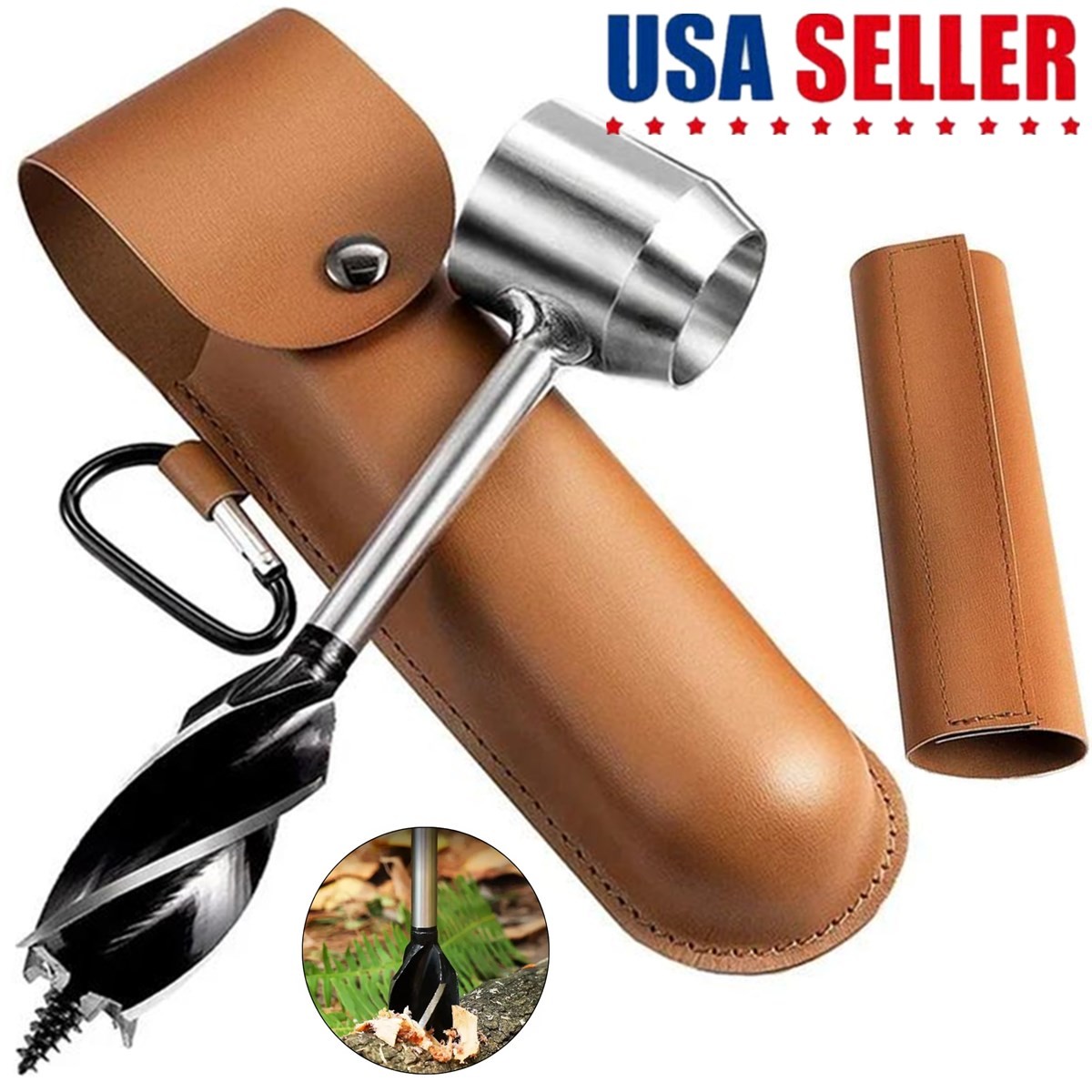 Hand Drill Auger Wrench Survival Gear Tool Jungle Outdoor Camping Bushcraft Kits