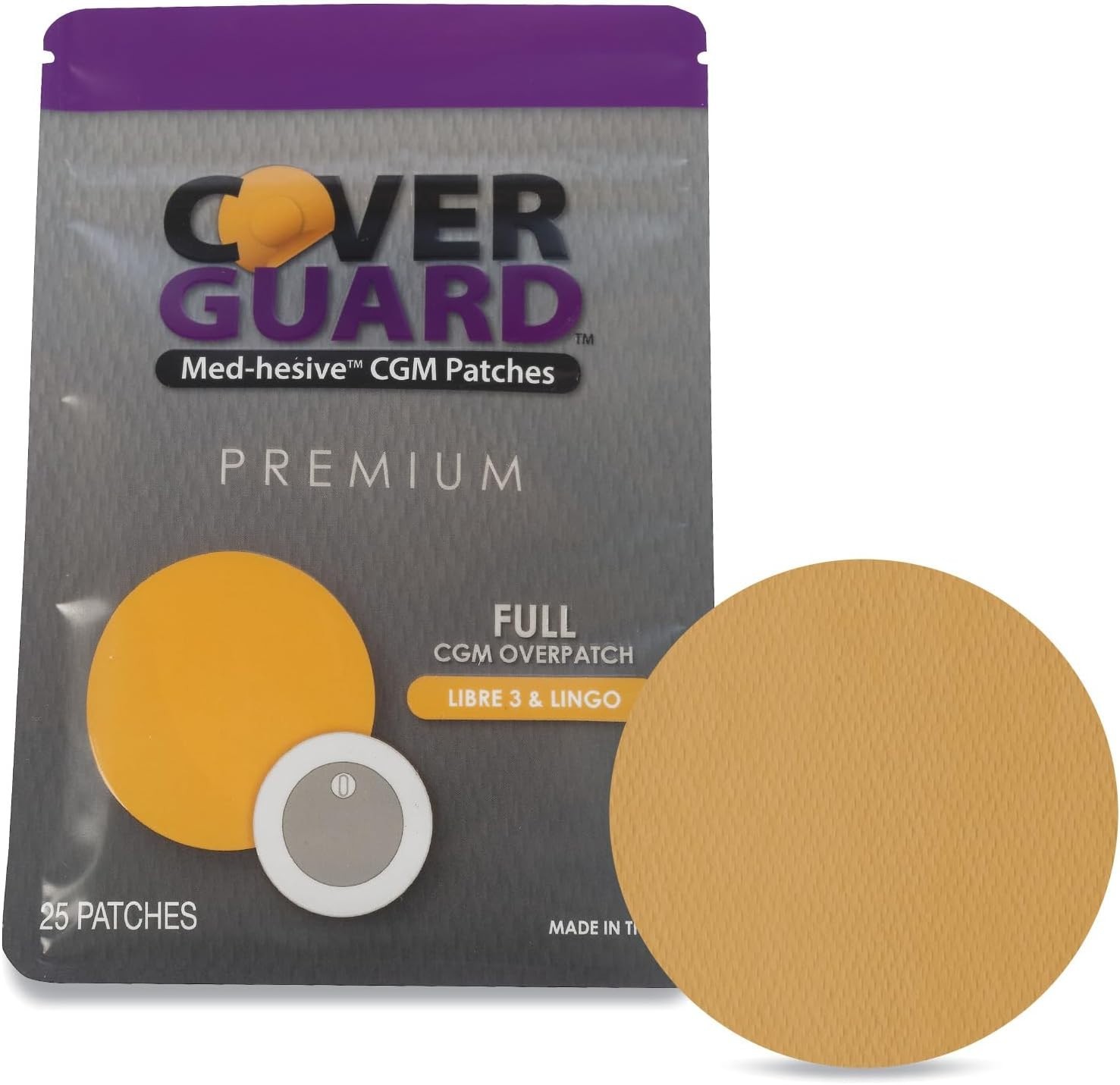 Breathable Tan CGM Overpatch 25 Count Medical Grade Adhesive Easy Application