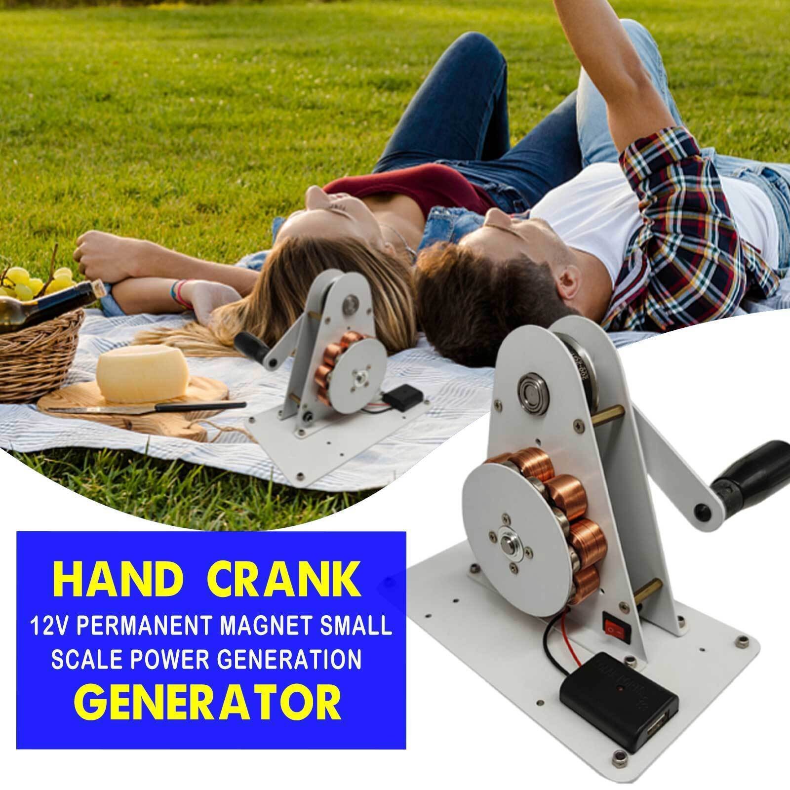 50W Portable Permanent Magnet Hand Crank Generator USB Charger Camping Outdoor