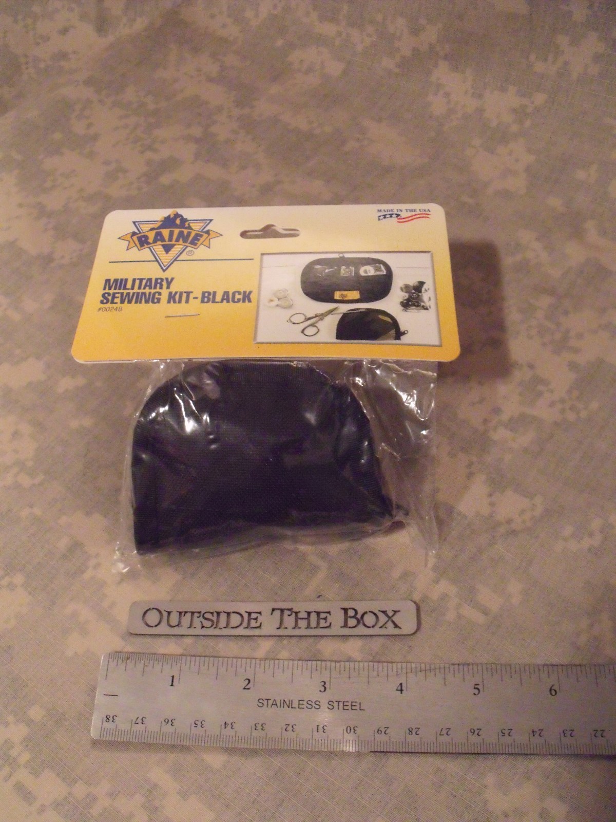 US Military Sewing Kit, BLACK Nylon, w/Folding Scissors, Emergency/Survival, EDC