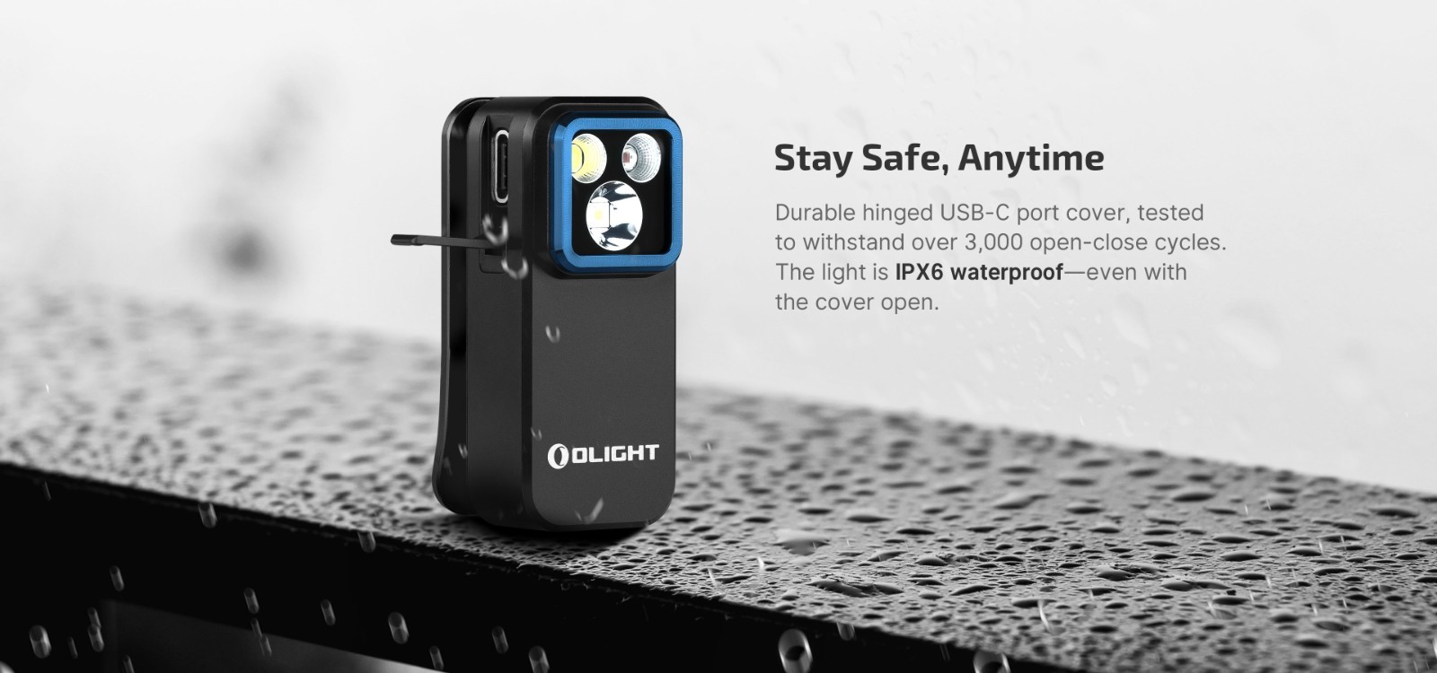 Olight Oclip Pro 500 Lumen USB-C Rechargeable Clip-On Flashlight (Midnight Blue)