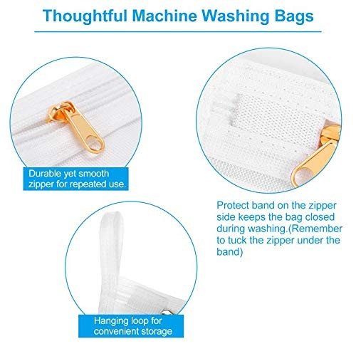GOGOODA Delicates Laundry Bags, Fine Mesh Wash Bag for 2 Set(2 Large), White