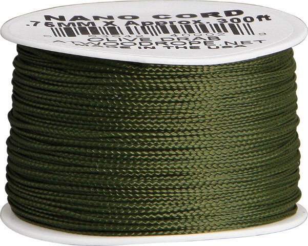 Parachute Cord Nano Cord Olive RG1038 .75mm x 300ft. Braided premium nylon sport