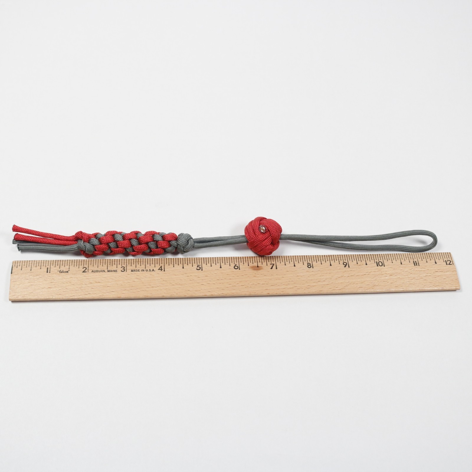 Paracord Adjustable Wrist Lanyard [2 Pack] Gray and Red