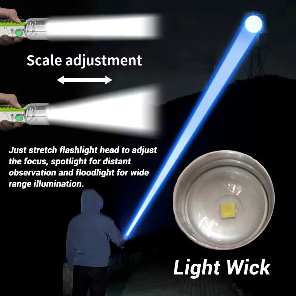 Spotlight Long-Range Strong Light XPG Focusing Flashlight Type-C Charging with S