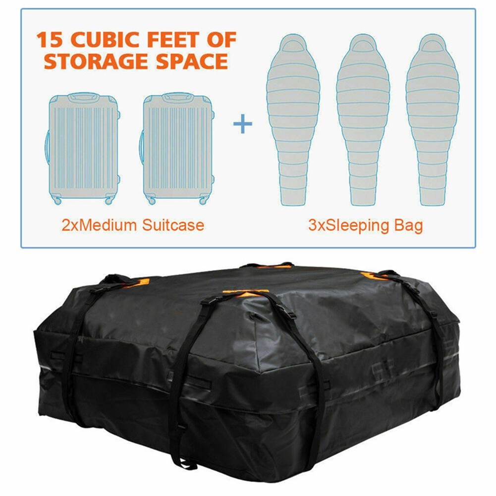 Sleek Design 600D Soft Shell Car Roof Bag with Secure Strap System for Safety