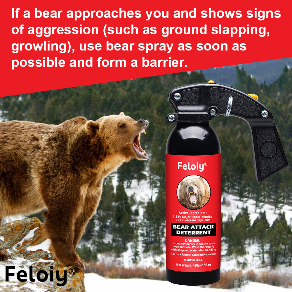 Feloiy Pepper Self Defense Spray 16Oz W/ Spray Bag 1 Pack Free Peper Spray 1/2oz