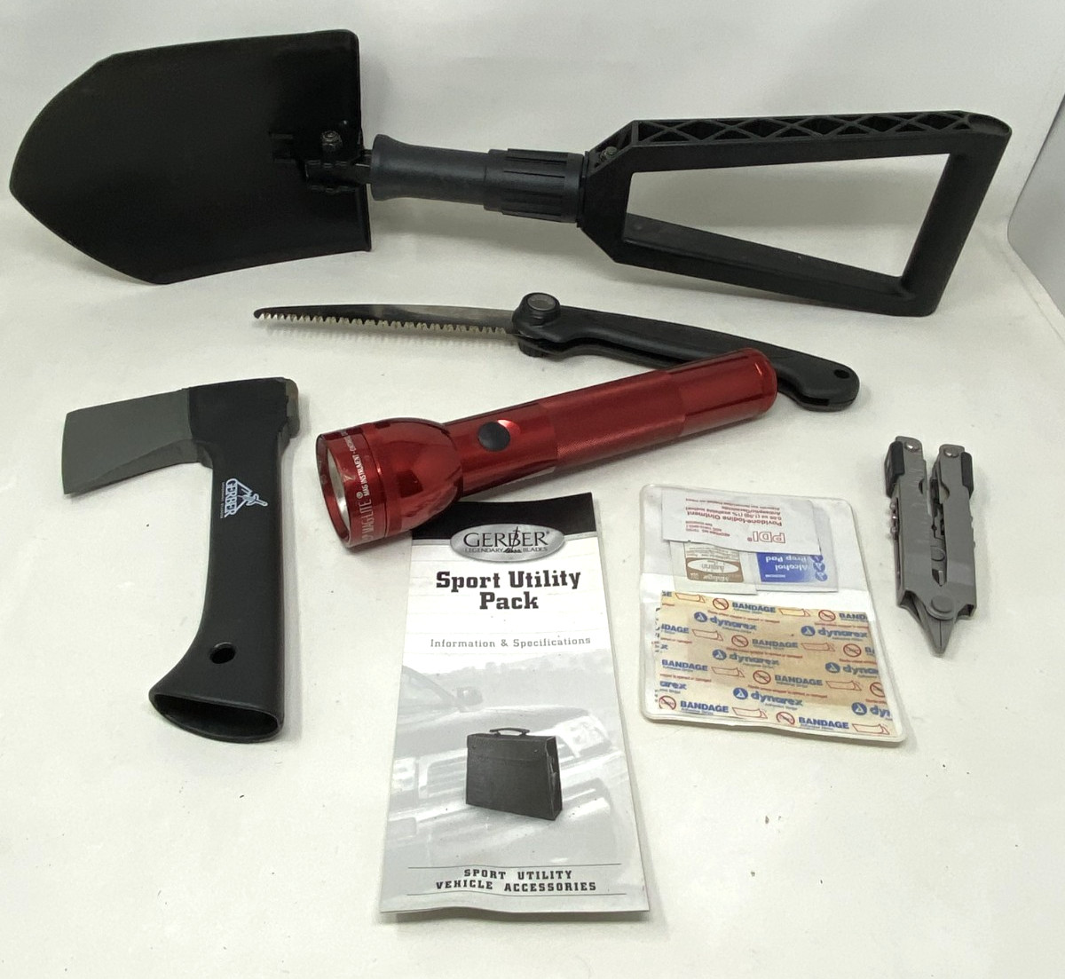 Gerber Sport Utility Pack Off Road Shovel/Axe/Multitool/Flashlight/Saw Survival