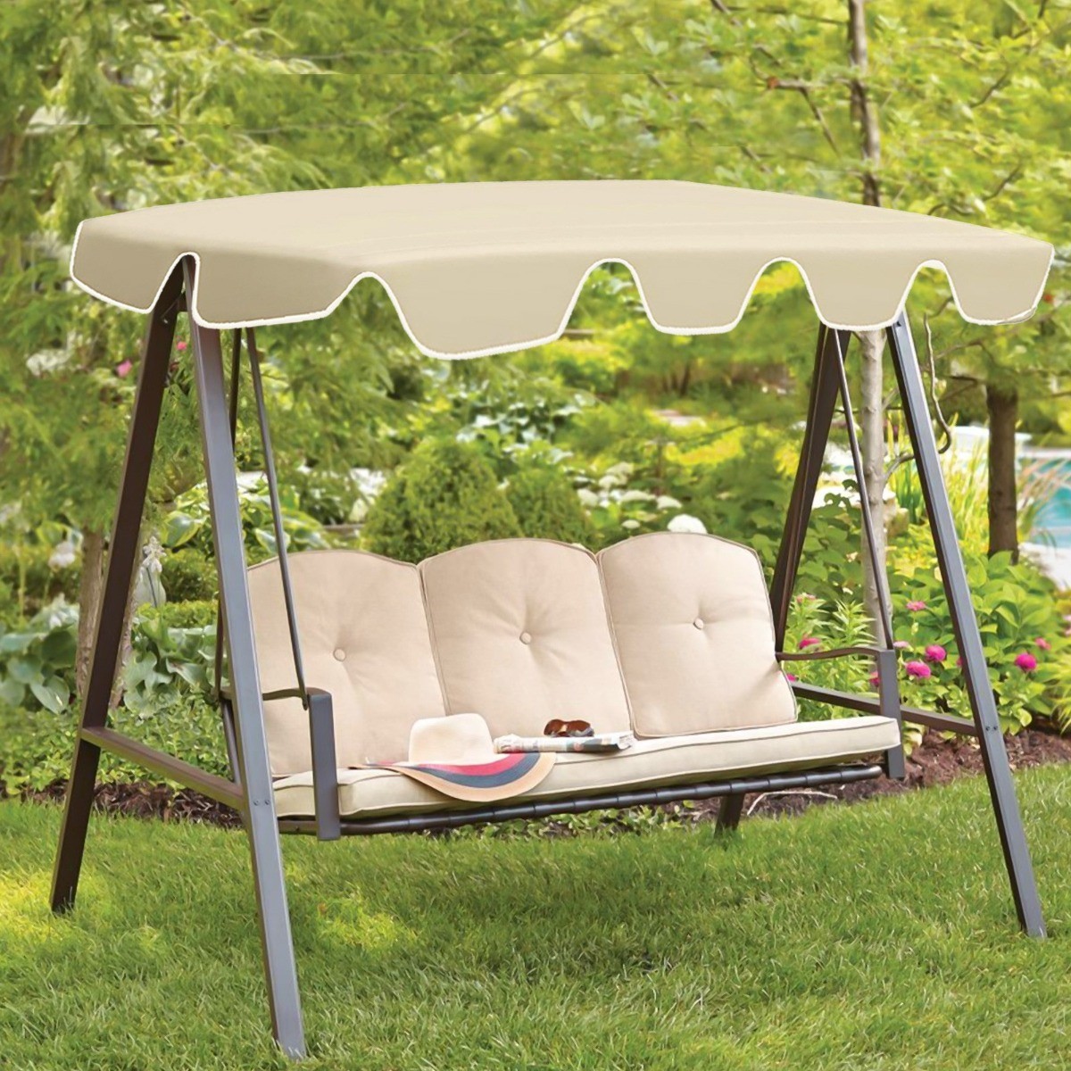 Two Or Three Seater Waterproof Oxford Fabric Canopy For Garden Swing Seat Cover