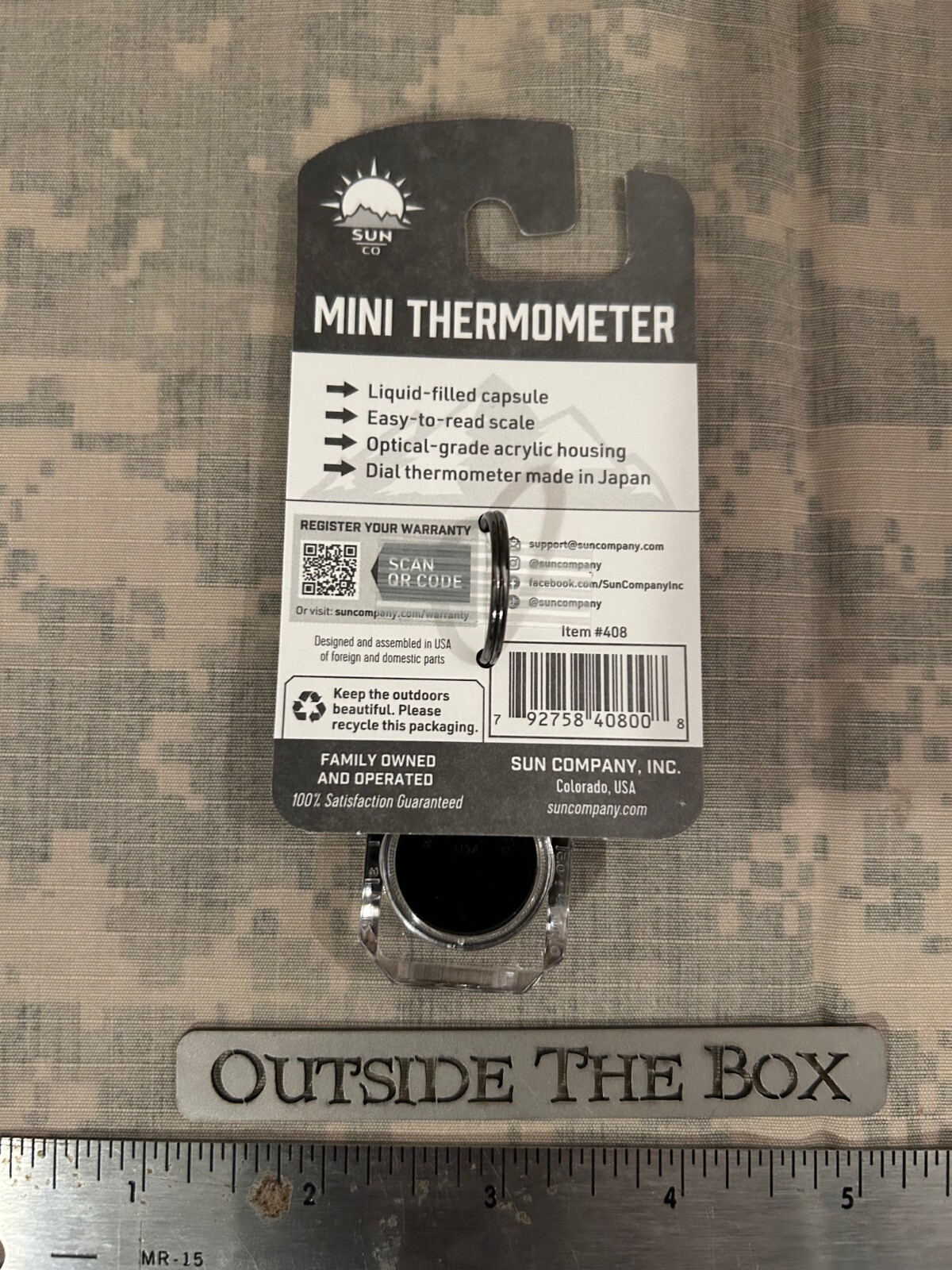 Emergency/Survival: Sun Company “Mini Thermometer” Zipperpull, JAPAN Grade AA