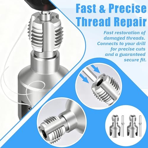 2 PCS 2-in-1 PVC Pipe Threader Kit, Dual Function Integrated Internal &