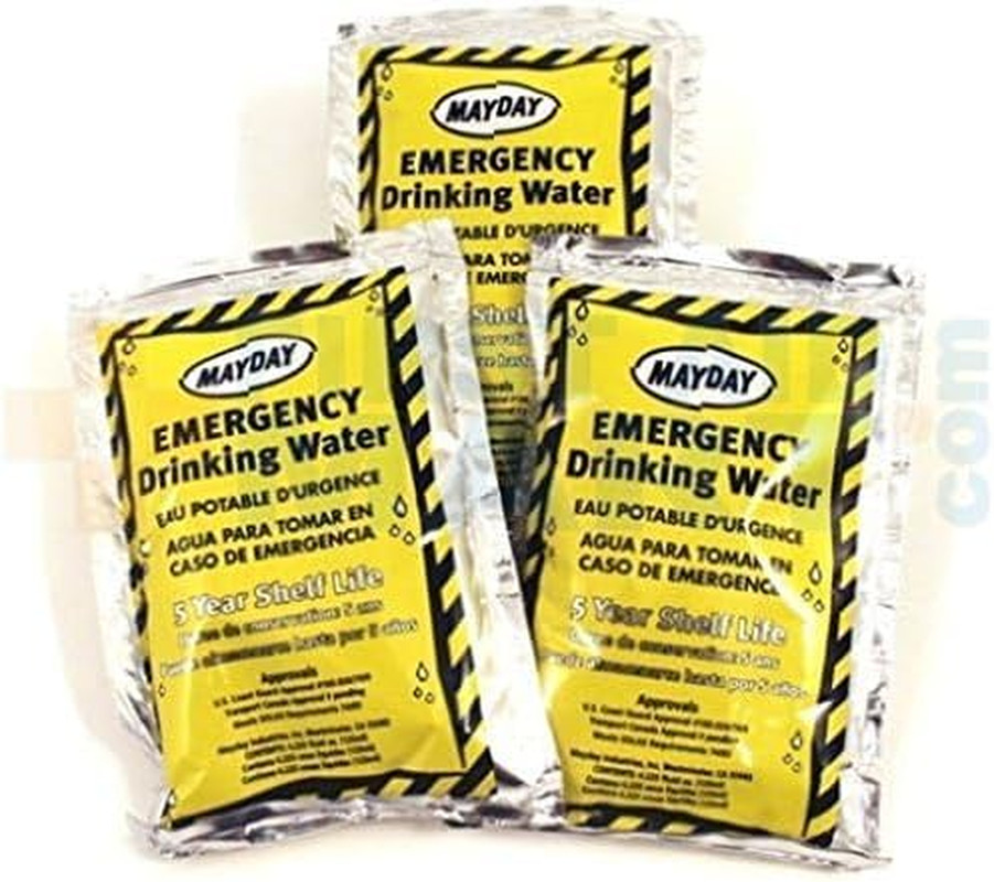 100 Emergency Water Pouches for Survival, Backpacking & Preparedness
