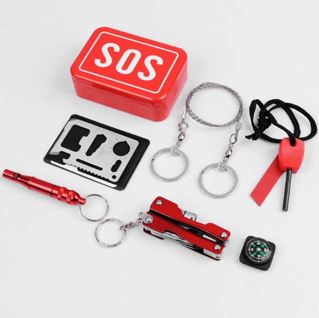 1 Set Outdoor Equipment Emergency Survival Kits Self-help SOS Box Camping tools