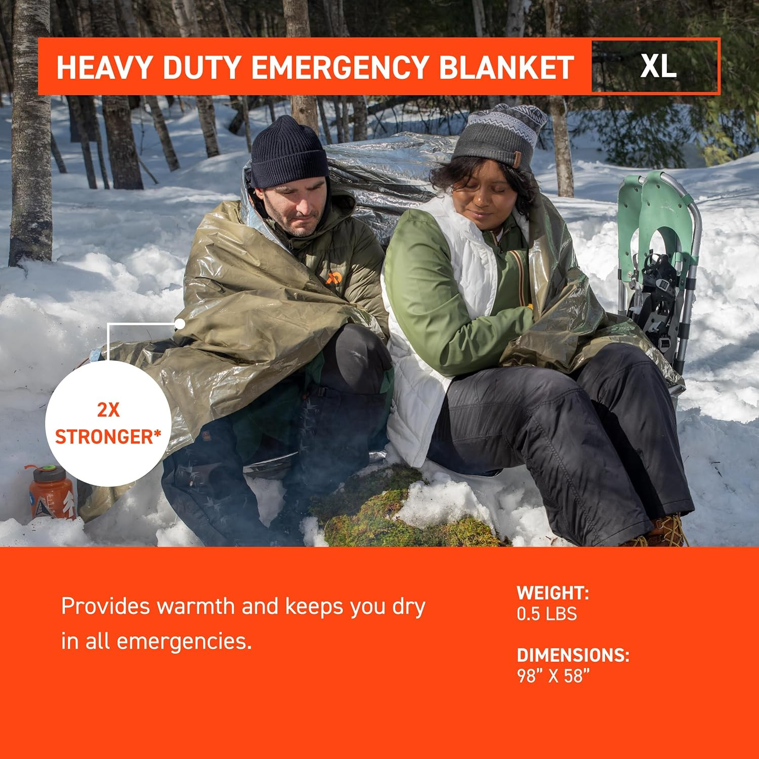 S.O.L. Survive Outdoors Longer 90% Heat Reflective Heavy-Duty Emergency Blanket