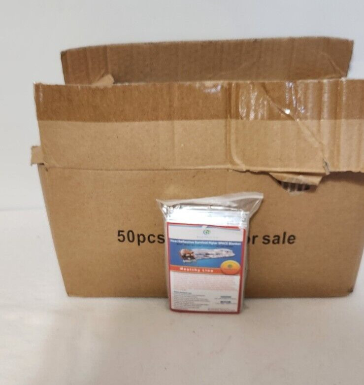 NEW-50 PACK-Emergency Blanket Mylar Survival Reflective Foil Heat Space Thermal