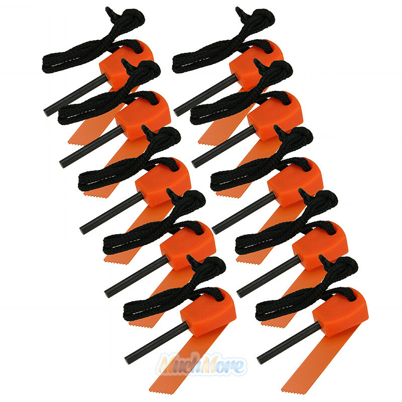 20x Fire Starter Flint Steel Striker Survival Kit Ferro Rod Camping Outdoor Tool