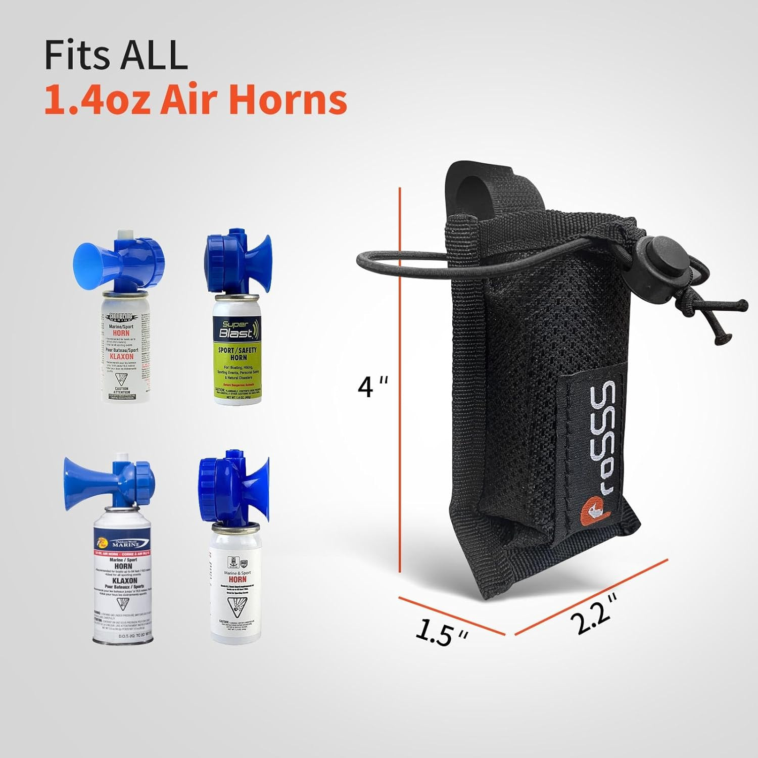 Ultra-Compact Nylon Holder for 1.4Oz Air Horns(Not Include Air Horn)，Bear/Dog-Sa