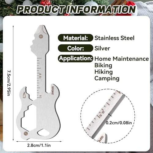 12 Pcs Credit Card Tool Novelty Stocking Stuffer Wallet Silver Guitar