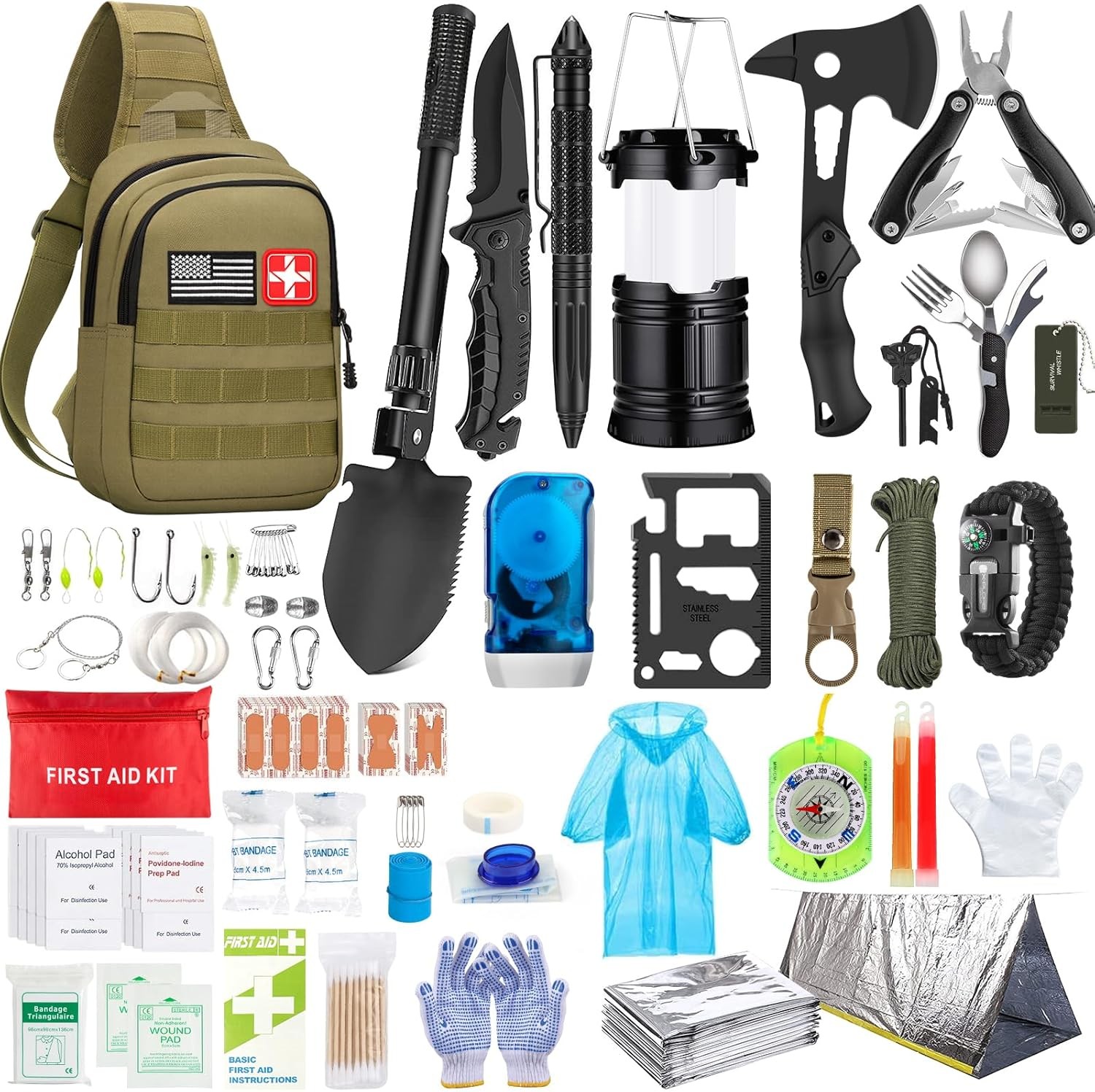 Survival Kit First Aid Kit Survival Gear & Supplies Emergency Kit W/ Bug Out Bag