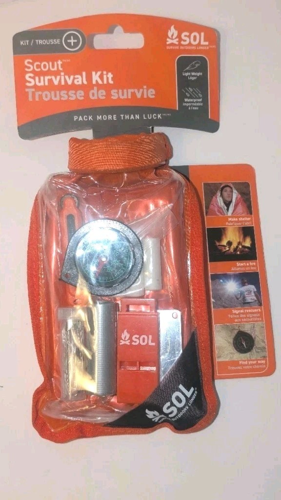 SOL Scout Survival Kit Waterproof Emergency Outdoor Hiking Camping Gear Set