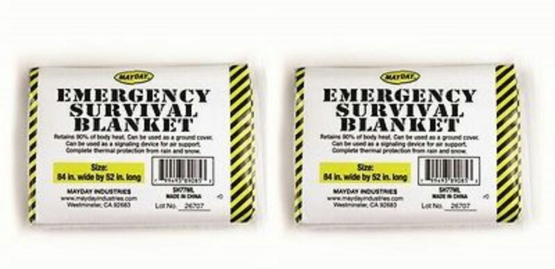 2 Emergency Survival Blanket Camping Hiking First Responder First Aid SOS Mayday