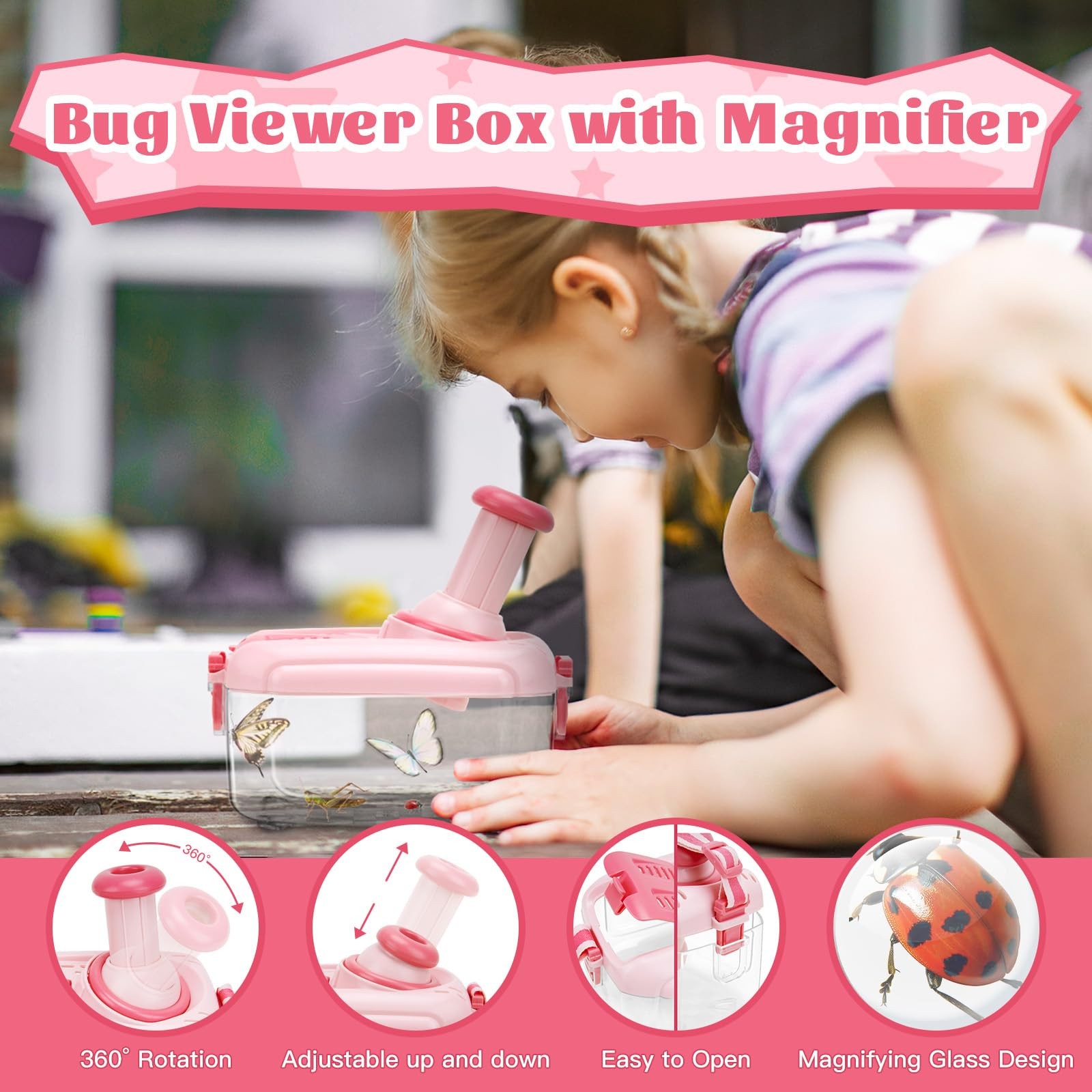 Explorer Set for Kids Ages 4 and Up, Explorer Set with Insect Observation Box, Magnifier…
