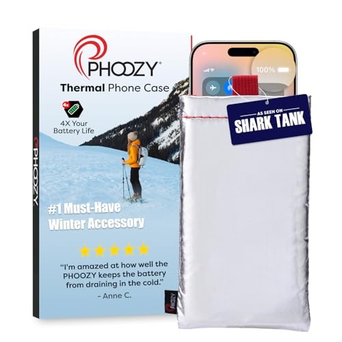 Apollo Thermal Phone Case | Insulated Phone Pouch Extends Battery Large Silver