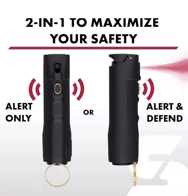 Sabre 2-in-1 Pepper Spray Flip Top 54oz Snow White UV Dye w/Built-in 130dB Alarm