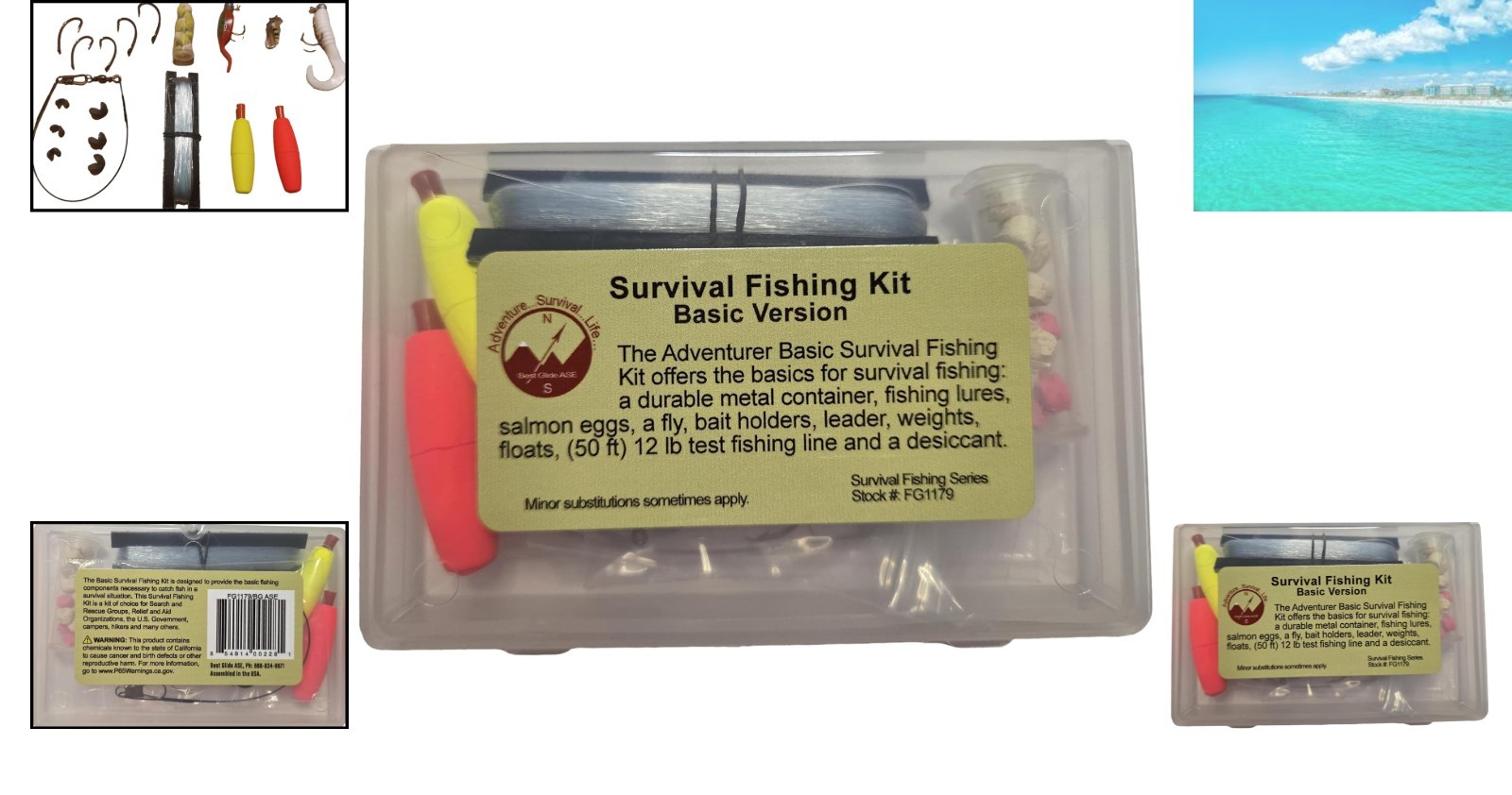 Basic Survival Fishing Kit – Lightweight & Portable 15-Piece Fishing Essentials