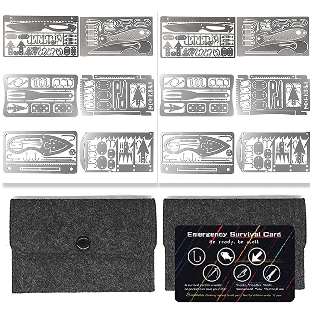 12-Piece Survival Multitool Card EDC Kit for Camping, Hunting, Fishing, Hiking