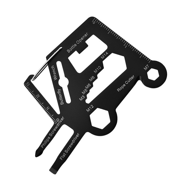 Multi-Purpose Stainless Steel Tool Card, Versatile Camping & Hiking Survival Aid
