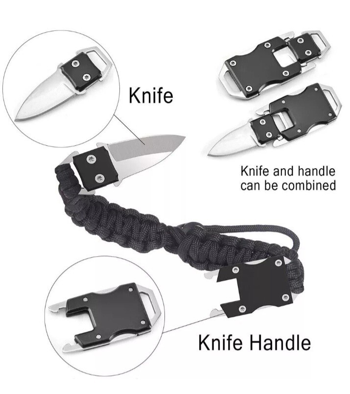 2 Pack Black Paracord Tactical Bracelet Survival Gear EDC Tactical Gift US