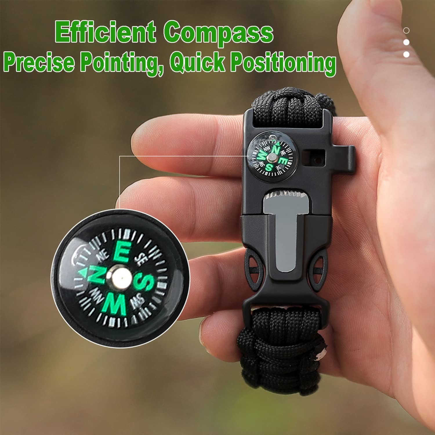 Pulsera de cuerda de paracord 5 en 1 para senderismo y camping