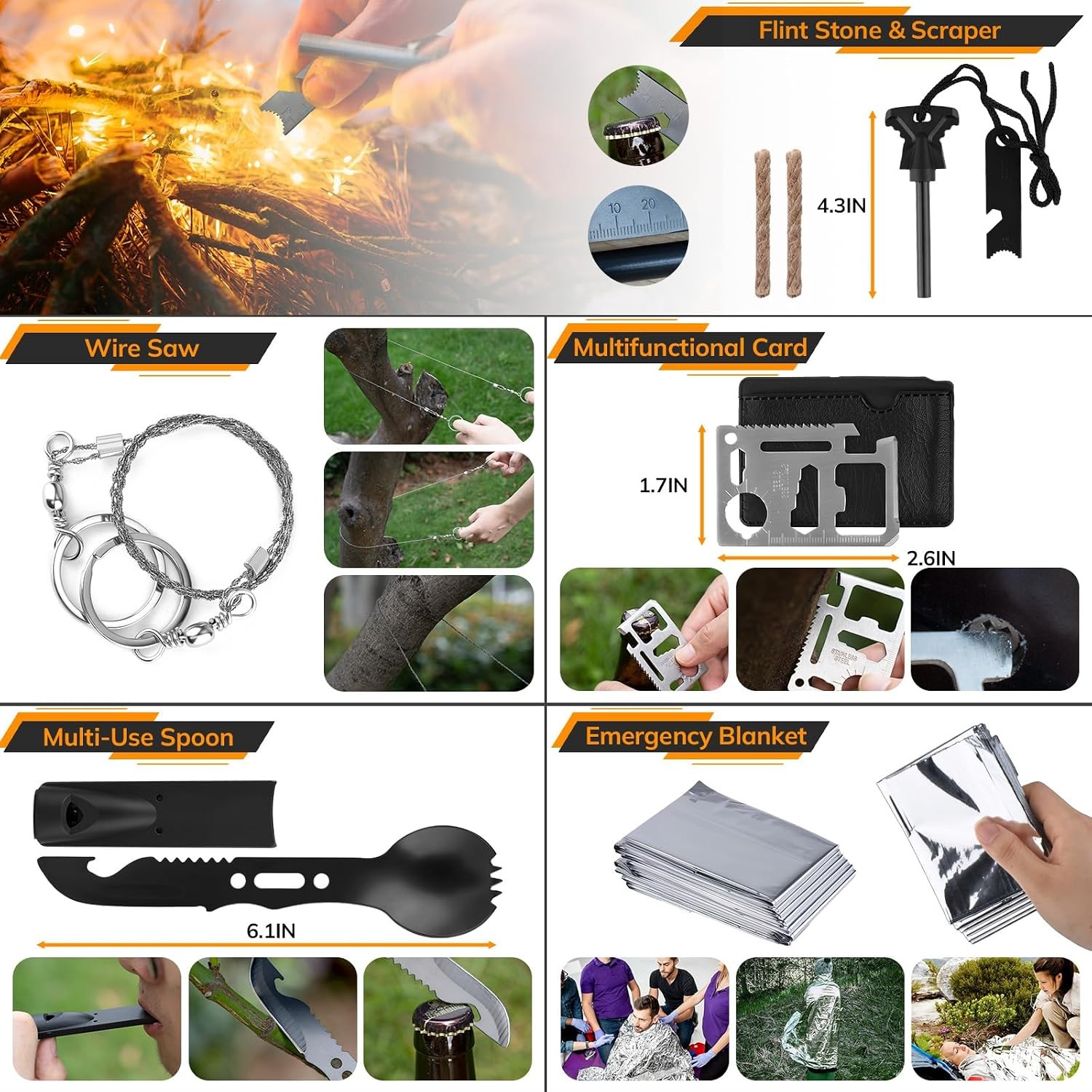 Kit, 250pcs Survival Tools Tactical Gear and Trauma Bag, Survival First Aid Kit