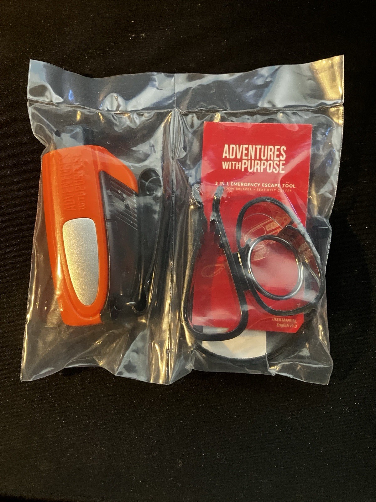AWP 2-in-1 Emergency Escape Tool Window Spike & Seatbelt Cutter Brand New Orange