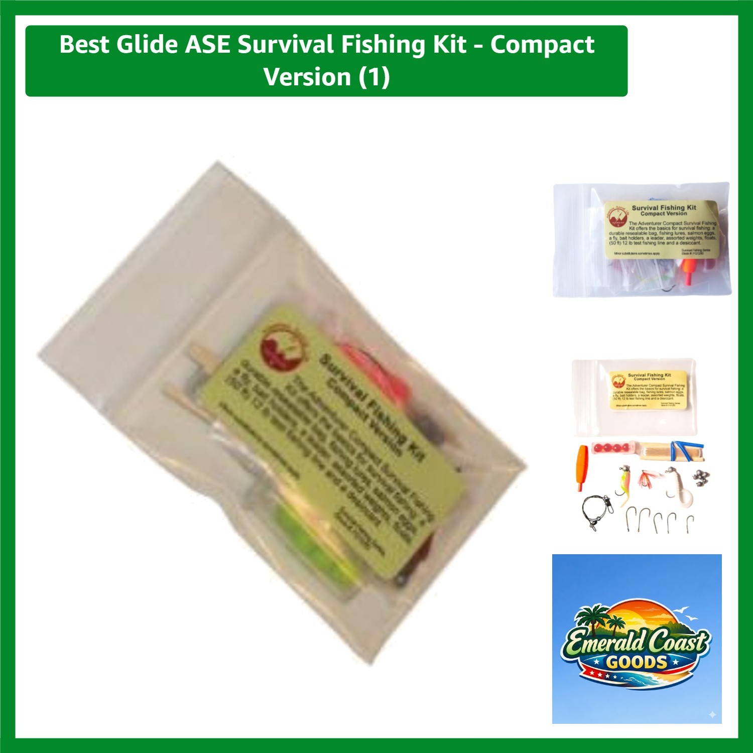 Lightweight Survival Fishing Kit in Moisture-Proof Bag for Adventurers