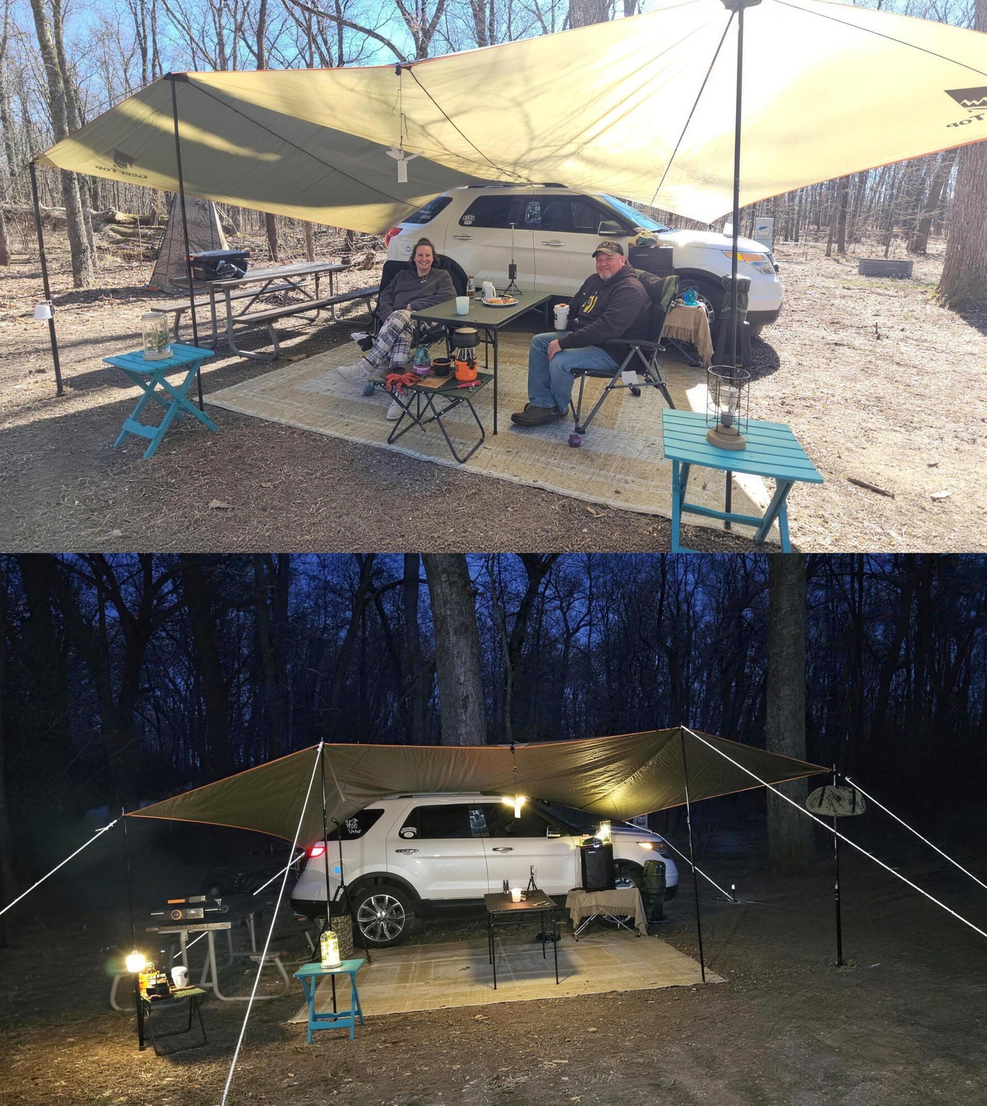 GEERTOP Large Car Side Camping Awning 19 x 11 ft 19ft x 11.5ft, Lunar Green