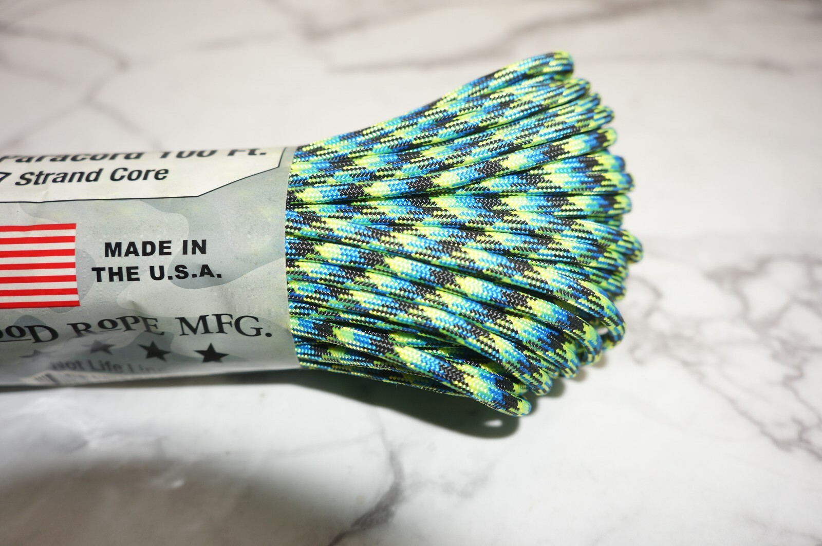 Atwood Rope MFG 550 Paracord 100 Feet 7 Strand Core Aquatica USA Made