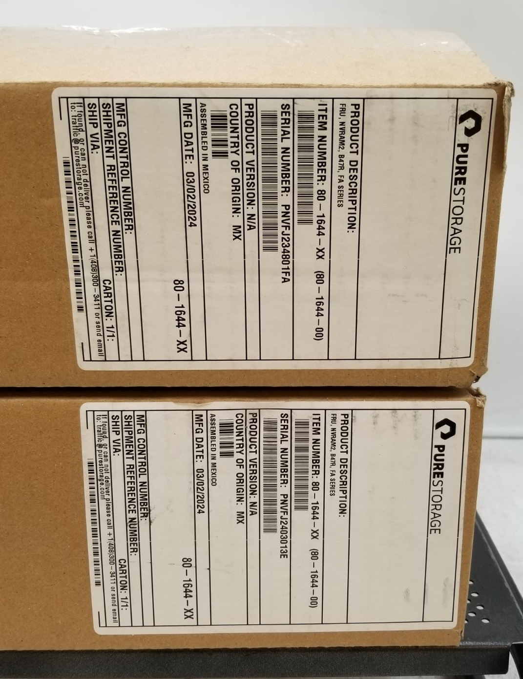LOT OF (2) PURE STORAGE 80-1644-00 FRU,NVRAM2,B47R, FA SERIES