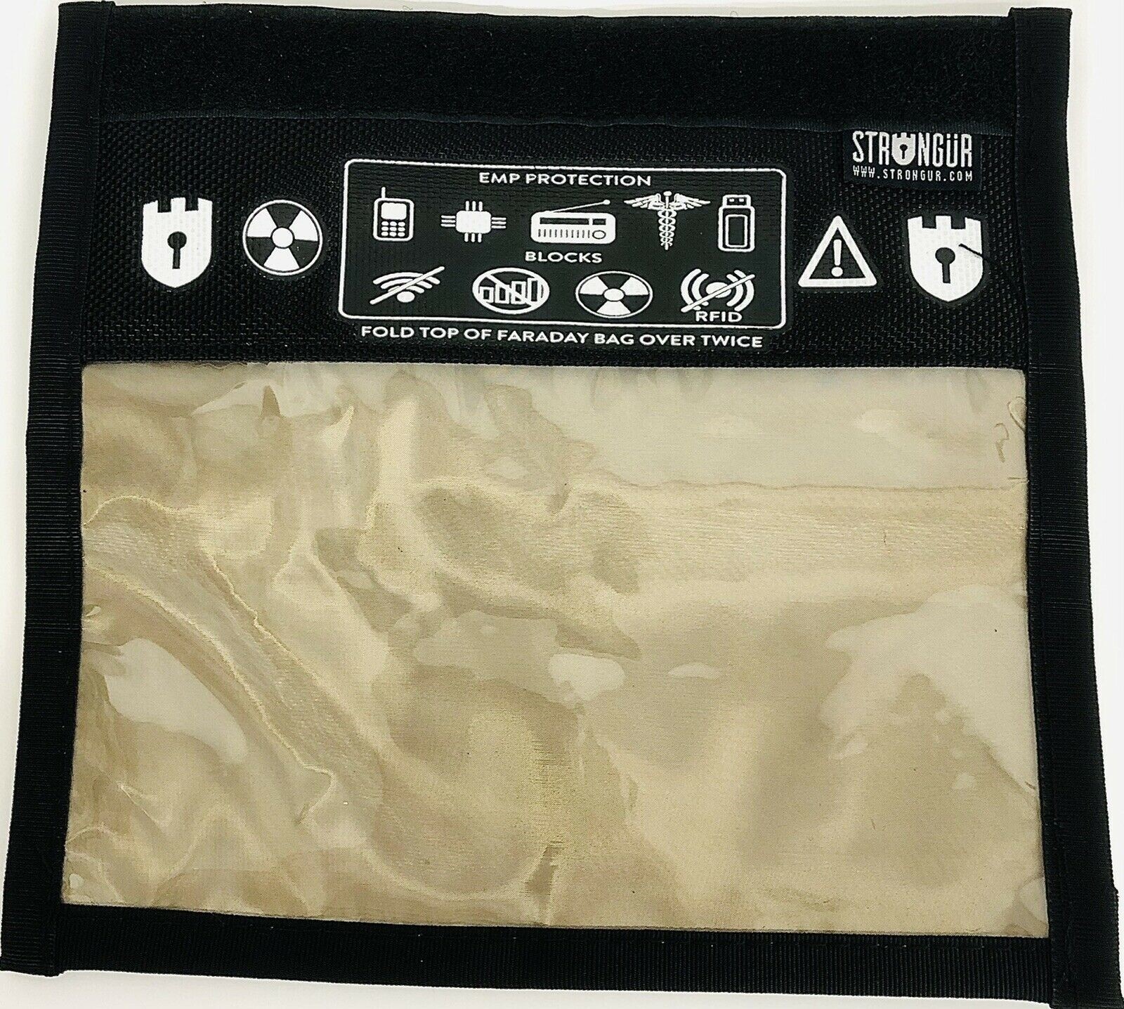 STRONGUR EMP Protect Faraday RFID Signal Blocker 8″ x 8-1/2″ Bag New