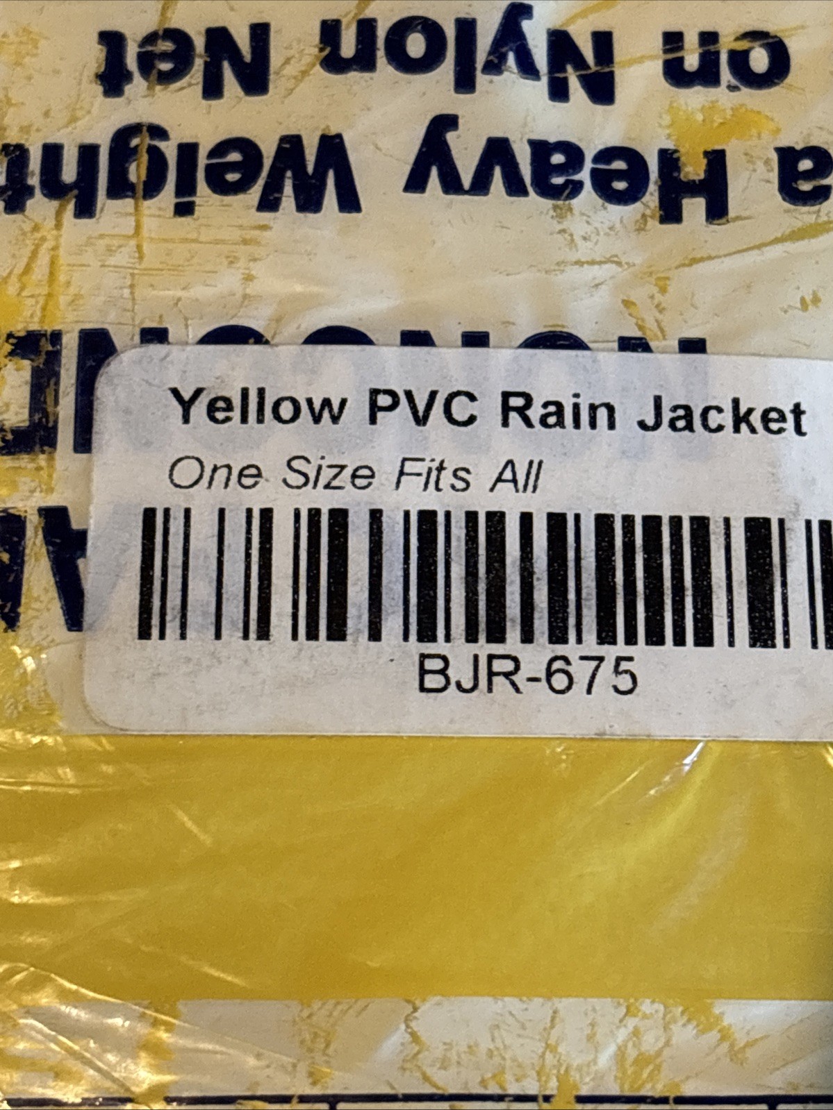 Yellow PVC rain jacket