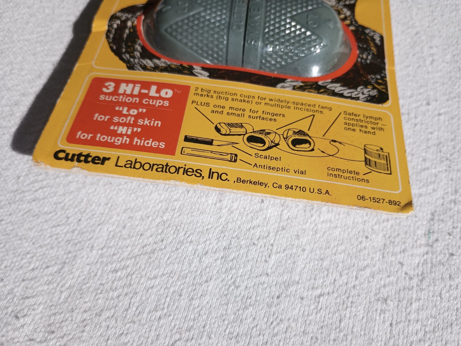 CUTTER HI LO SNAKE BITE KIT. (UNOPENED PACKAGE) With boy scout statement S4.2