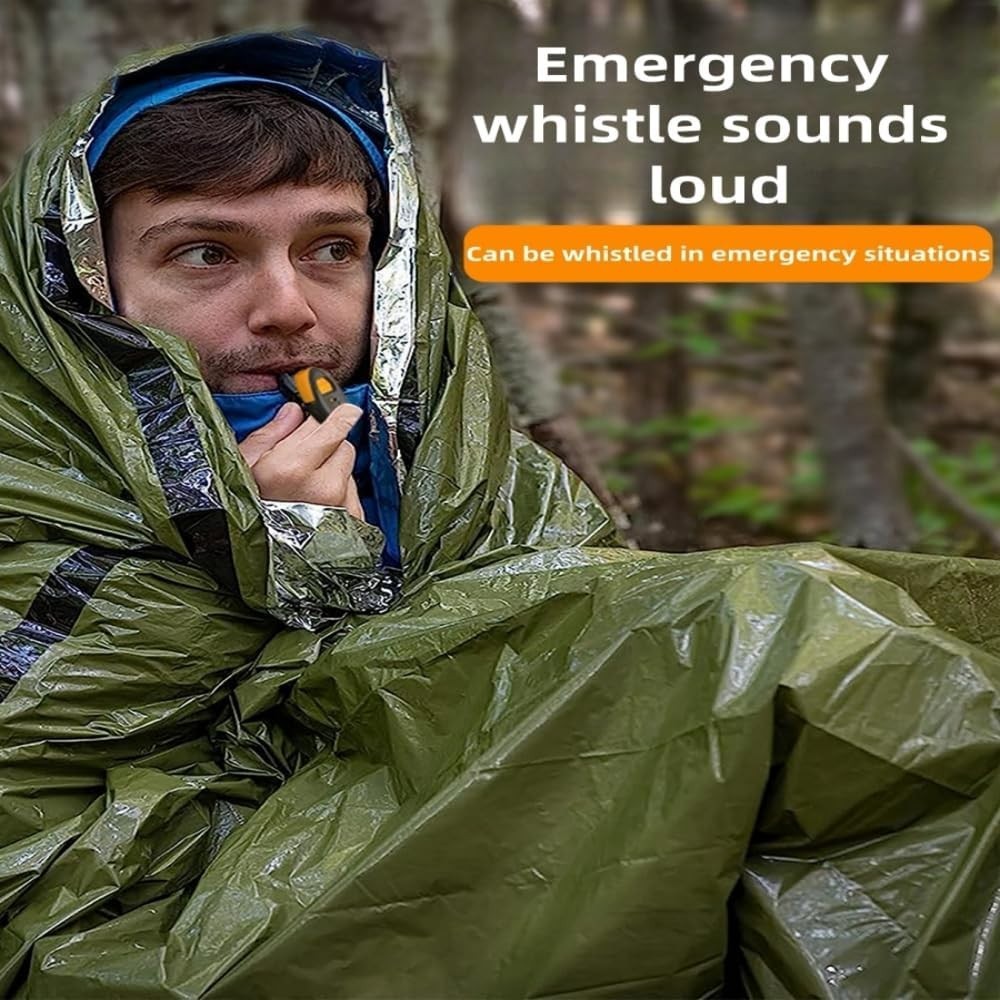 Emergency Survival Tent. 2-Person Tube Shelter Waterproof & Windproof Reusabl…