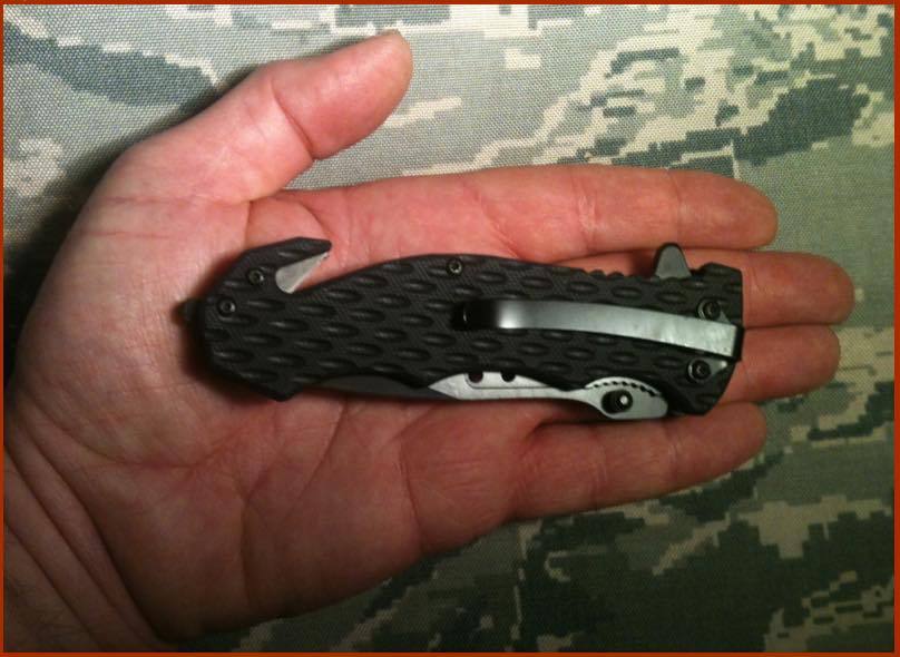 Tactical Spring Assist Knife II – Glass Break + 75′ Nylon Cord 95 Lb Test